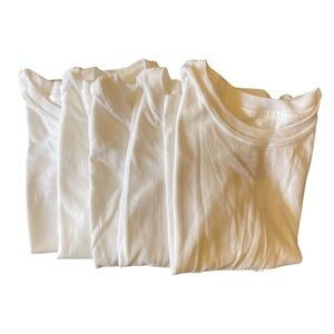 Pack of 5 Hanes White Kids' Short Sleeve Tees - Size 4T